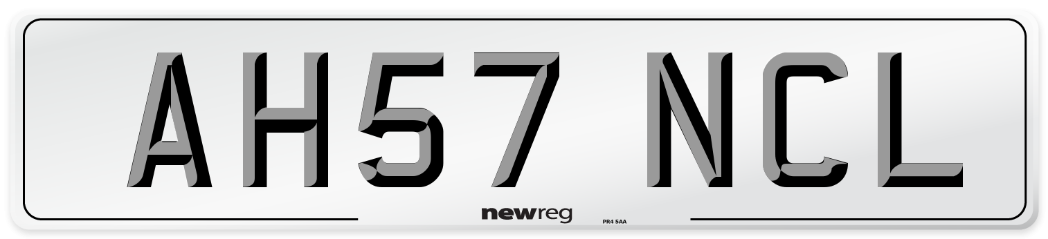 AH57 NCL Number Plate from New Reg